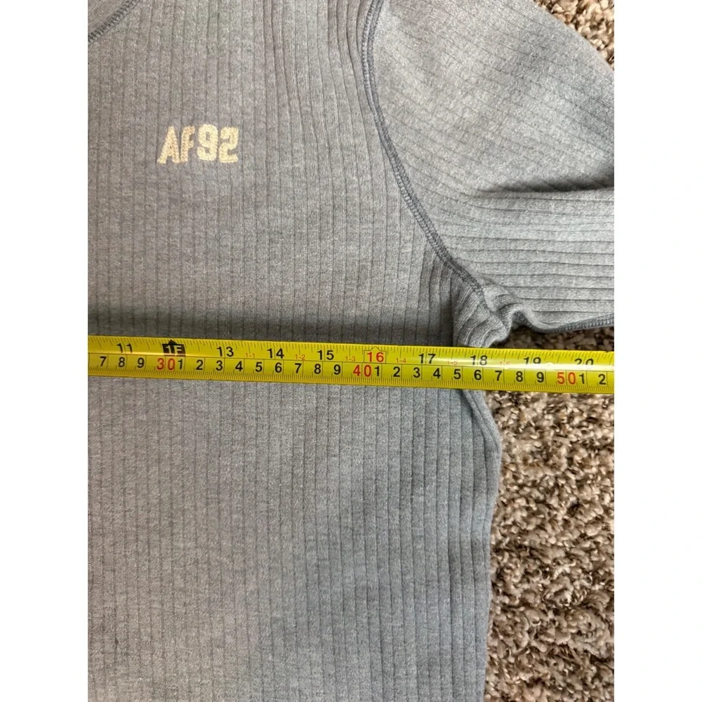 Abercrombie & Fitch Mens Gray Ribbed Thermal V-Neck Muscle Long Sleeve Shirt L